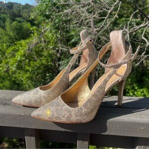 Gianni Bini Leopard rhinestone heels